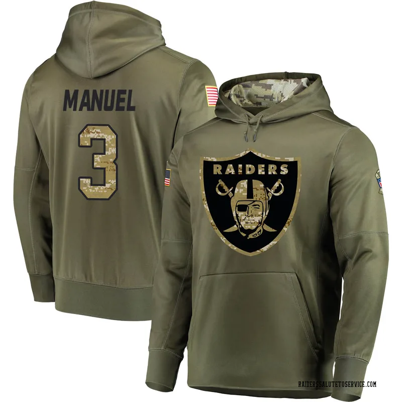 EJ Manuel Las Vegas Raiders Men's Legend Olive Salute to Service T-Shirt