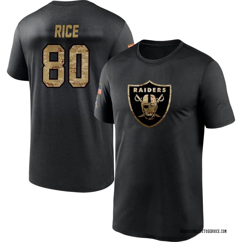 Jerry Rice Las Vegas Raiders Men's Legend Olive Salute to Service Sideline  Long Sleeve T-Shirt