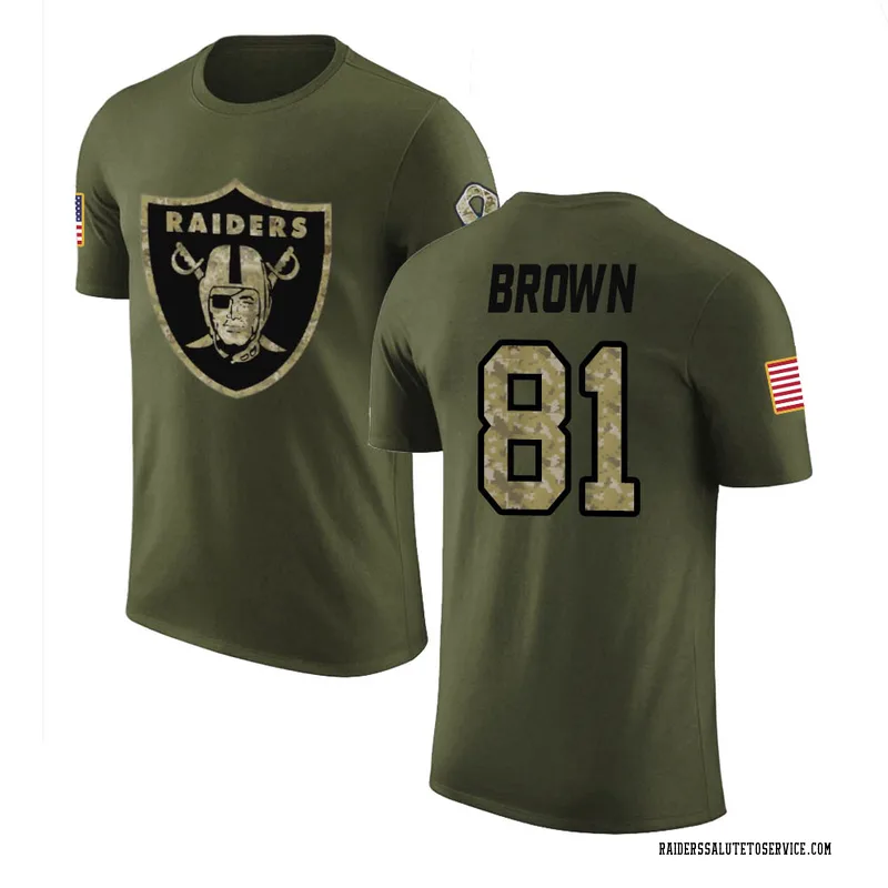 Tim Brown Las Vegas Raiders Men's Black 2020 Salute To Service Performance  T-Shirt