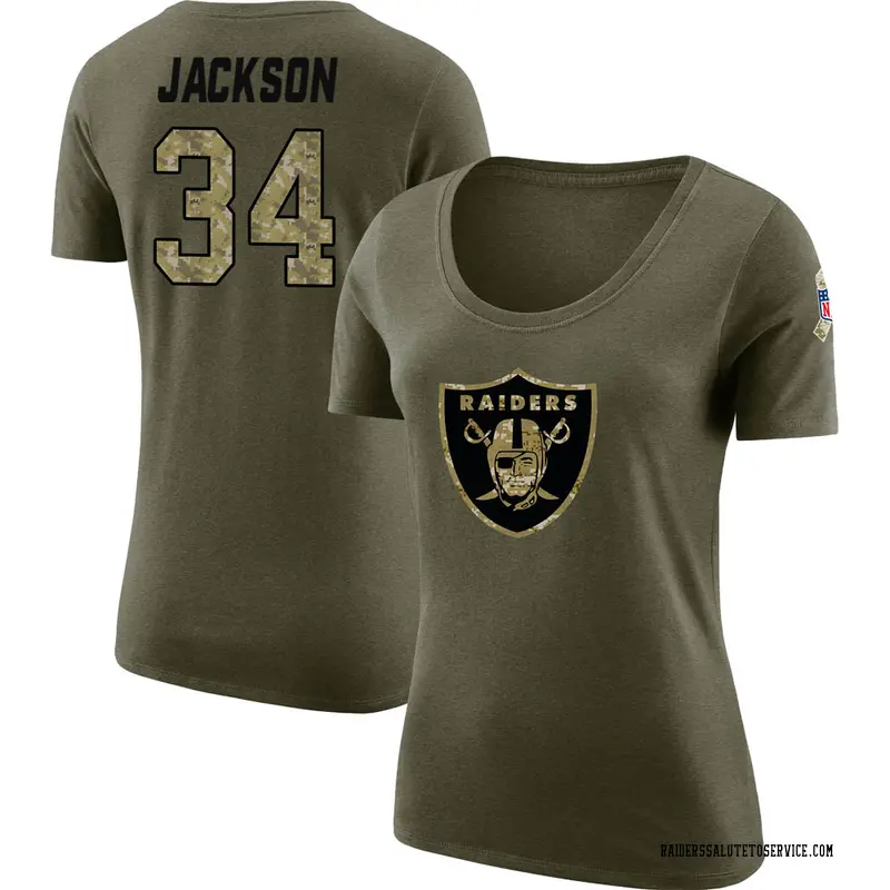 Nike Raiders 34 Bo Jackson 2020 Black Gold Salute To Service Limited Men  Jersey