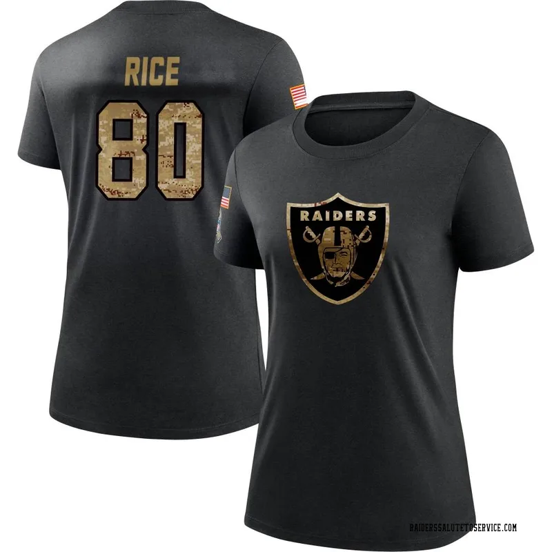 Jerry Rice Las Vegas Raiders Men's Legend Olive Salute to Service T-Shirt